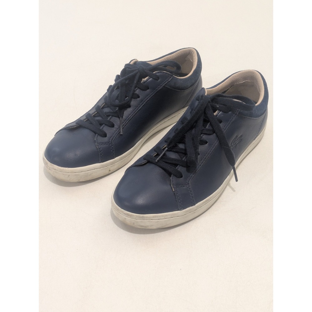 Lacoste Straightset Navy Leather‎ Sneakers Men's 8.5